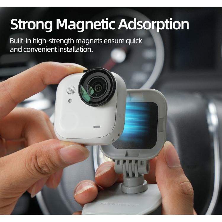 For Insta360 GO Ultra Sunnylife Magnetic Car Sun Visor Mount Action Camera Holder 360 Rotating 180 Tilt Sun Visor Holder