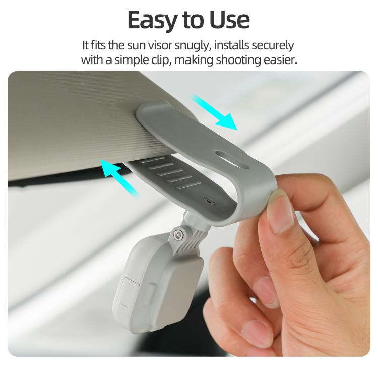 For Insta360 GO Ultra Sunnylife Magnetic Car Sun Visor Mount Action Camera Holder 360 Rotating 180 Tilt Sun Visor Holder