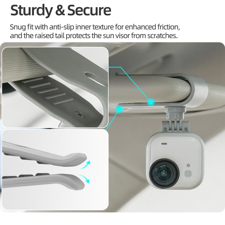For Insta360 GO Ultra Sunnylife Magnetic Car Sun Visor Mount Action Camera Holder 360 Rotating 180 Tilt Sun Visor Holder