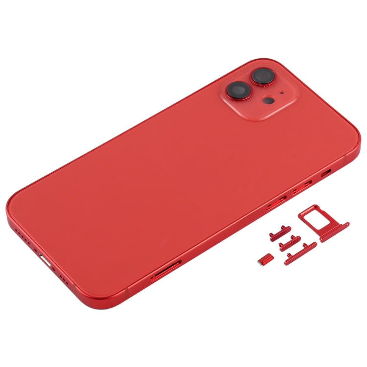 Back Housing Cover with SIM Card Tray & Side  Keys & Camera Lens for iPhone 12(White), For iPhone 12(with Card Tray), For iPhone 12(with SIM Card Tray), Back Housing Cover for 12
