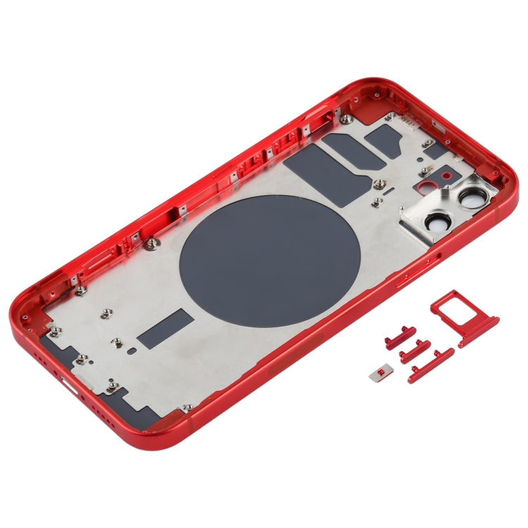 Back Housing Cover with SIM Card Tray & Side  Keys & Camera Lens for iPhone 12(White), For iPhone 12(with Card Tray), For iPhone 12(with SIM Card Tray), Back Housing Cover for 12