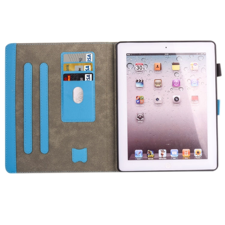 For iPad 4 / 3 / 2 Painting Tomato and Cat Pattern Horizontal Flip Leather Case with Holder & Wallet & Card Slots & Pen Slot
