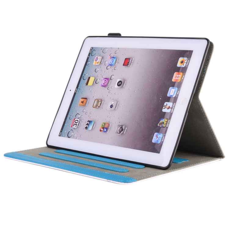 For iPad 4 / 3 / 2 Painting Tomato and Cat Pattern Horizontal Flip Leather Case with Holder & Wallet & Card Slots & Pen Slot