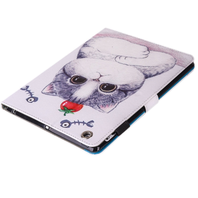 For iPad 4 / 3 / 2 Painting Tomato and Cat Pattern Horizontal Flip Leather Case with Holder & Wallet & Card Slots & Pen Slot