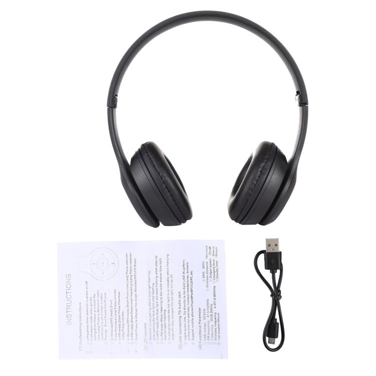 P47 Foldable Wireless Bluetooth Headphone with 3.5mm Audio Jack, Support MP3 / Call, P47 Green, P47 Black, P47 Blue, P47 Red, P47 White