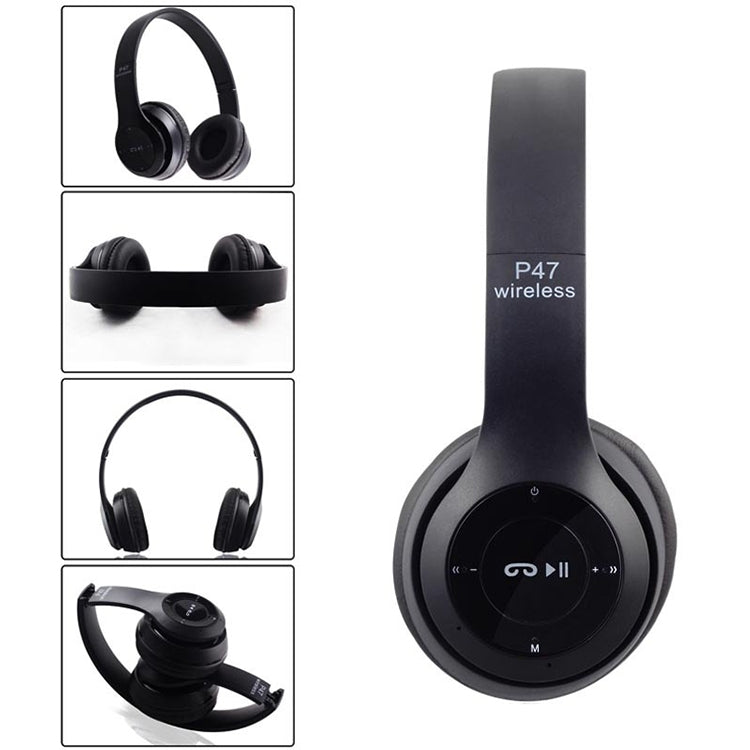 P47 Foldable Wireless Bluetooth Headphone with 3.5mm Audio Jack, Support MP3 / Call, P47 Green, P47 Black, P47 Blue, P47 Red, P47 White