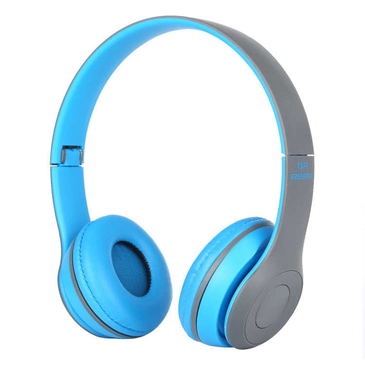 P47 Foldable Wireless Bluetooth Headphone with 3.5mm Audio Jack, Support MP3 / FM / Call(Blue)