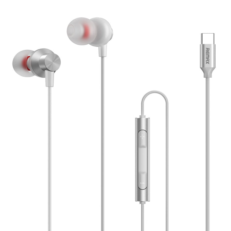 REMAX RM-560 Type-C In-Ear Stereo Metal Music Earphone with Wire Control + MIC, Support Hands-free, Not For Samsung Phones(White)