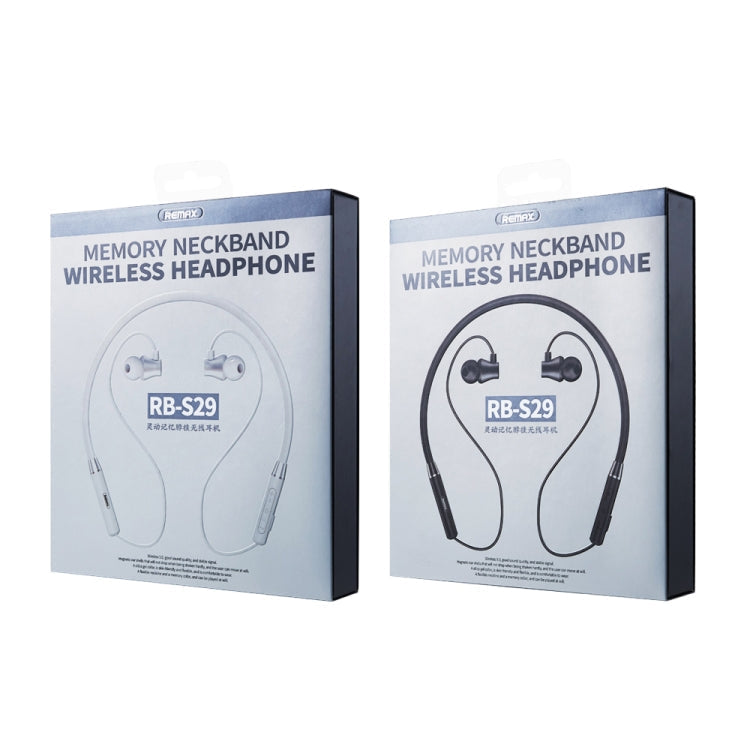 REMAX RB-S29 Linton Series Memory Neckband V5.0 Bluetooth Wireless Earphone (White)