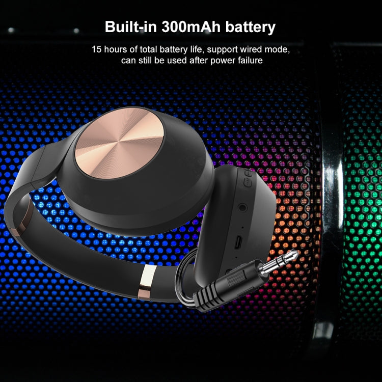 Mucro L36 Foldable Bluetooth Headset with SD Card Slot & Storage Box(Black)