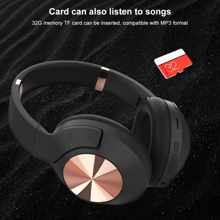 Mucro L36 Foldable Bluetooth Headset with SD Card Slot & Storage Box(Black)