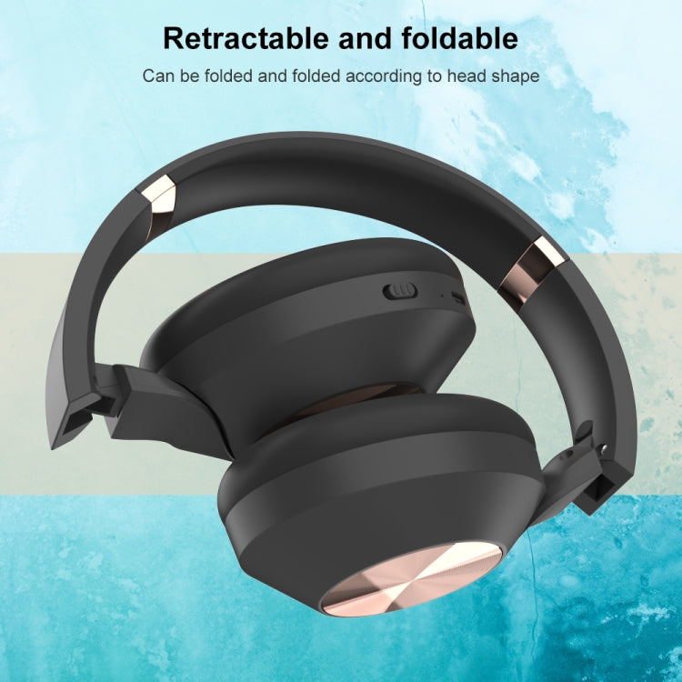 Mucro L36 Foldable Bluetooth Headset with SD Card Slot & Storage Box(Black)