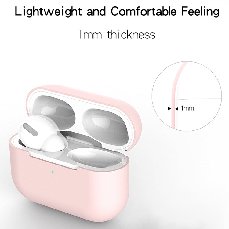For AirPods Pro 3 in 1 Silicone Earphone Protective Case + Earphones Buckle + Anti-lost Rope Set(Pink)