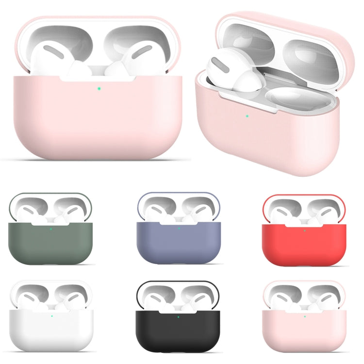 For AirPods Pro 3 in 1 Silicone Earphone Protective Case + Earphones Buckle + Anti-lost Rope Set(Pink)