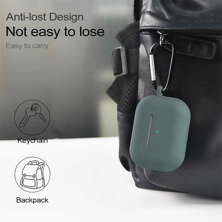 For AirPods Pro 5 in 1 Silicone Earphone Protective Case + Earphone Bag + Earphones Buckle + Hook + Anti-lost Rope Set(Blue)