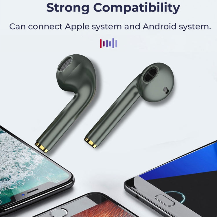 J18 Bluetooth 5.0 TWS Wireless Binaural Bluetooth Earphone with Charging Box, J18 (Green), J18 (Rose Gold), J18 (Black)
