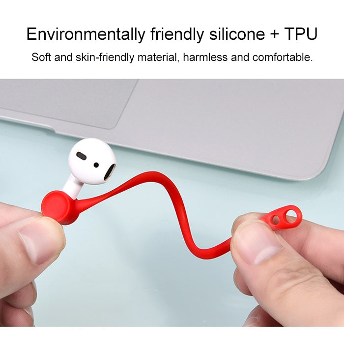 Wireless Headphones Lanyard Anti-lost Headphones for Apple AirPods 1 / 2(White)