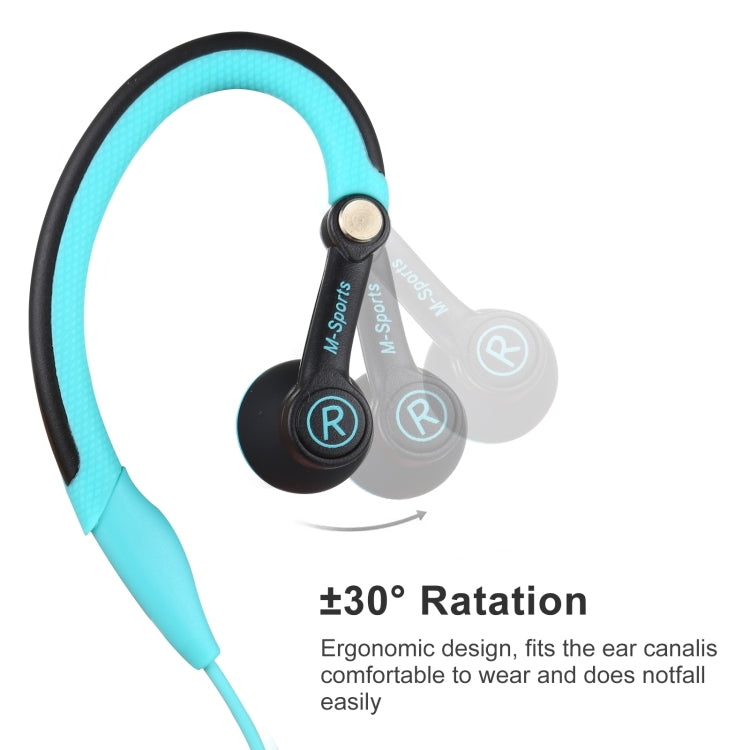 Mucro Type-C Plug In-Ear Sport Earhook Wired Stereo Headphones for Jogging Gym(Blue)