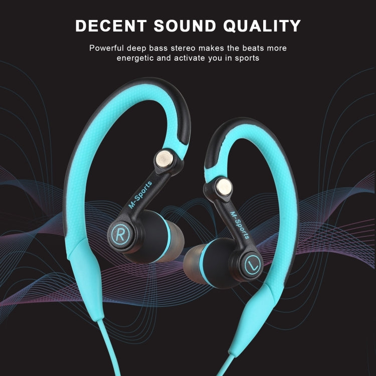 Mucro Type-C Plug In-Ear Sport Earhook Wired Stereo Headphones for Jogging Gym(Blue)