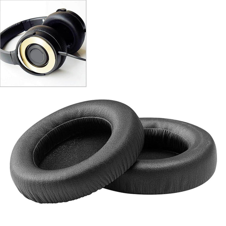 2 PCS For ATH WS550 Synthetic Leather + Sponge Headphone Protective Cover Earmuffs, Black, White