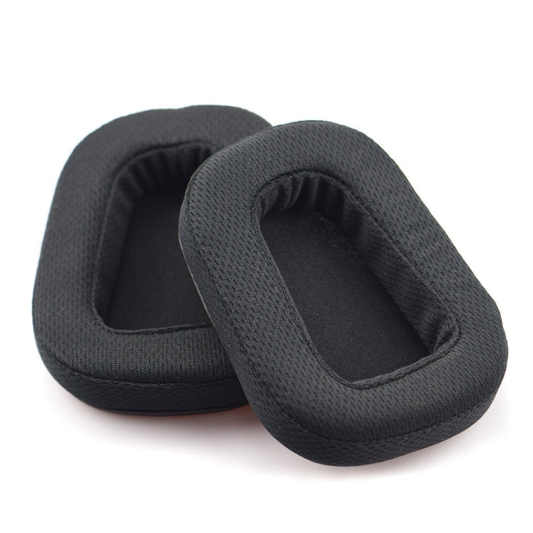 2 PCS For Logitech G633 G933 Earphone Cushion Cover Earmuffs Replacement Earpads with Mesh (Leather), Mesh Black, Leather Black