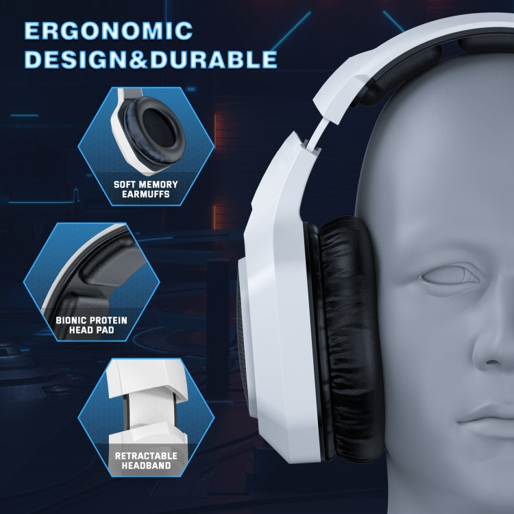 ONIKUMA B100 Bluetooth 5.3 Wireless Bluetooth Headphone with Microphone (White)