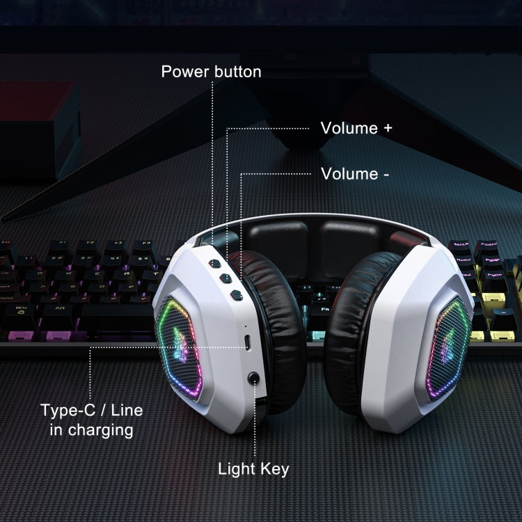 ONIKUMA B100 Bluetooth 5.3 Wireless Bluetooth Headphone with Microphone (White)