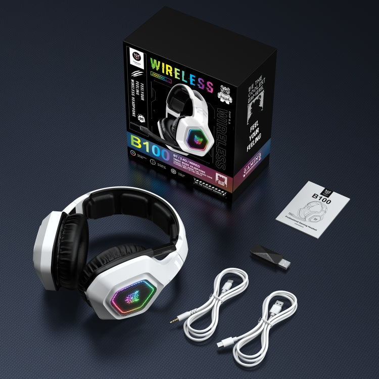 ONIKUMA B100 Bluetooth 5.3 Wireless Bluetooth Headphone with Microphone (White)