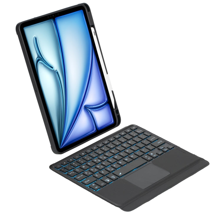 T11B-AS Detachable Rotating Backlit Touch Bluetooth Keyboard Case For iPad Air 11 2024 / Air 5 / Air 4 10.9 / Pro 11 2022 2021 2020 2018, For iPad Air 11 2025 / Air 11 2024 / Air 5 / Air 4 10.9 / Pro 11 2022 2021 2020 2018