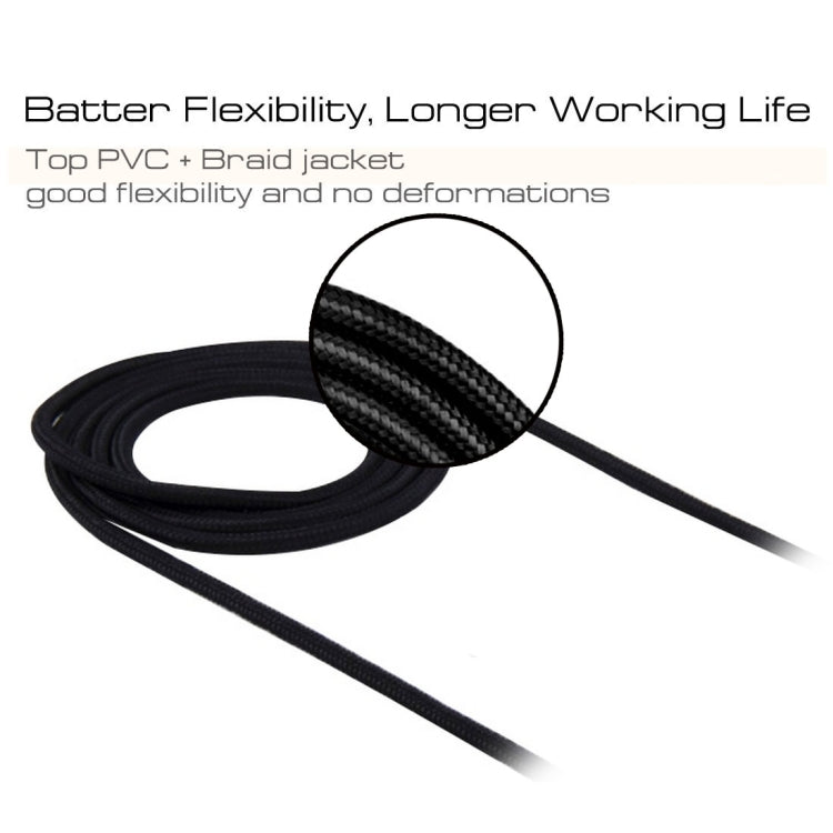 3A Woven Style Metal Head 8 Pin to USB Charge Data Cable, Cable Length: 2m(Black)