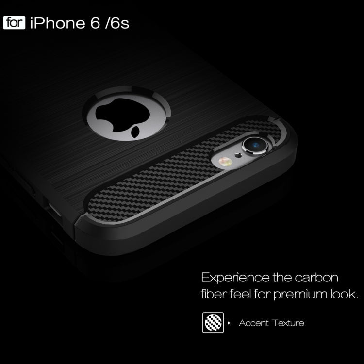 For iPhone 6 & 6s Brushed Texture Fiber TPU Rugged Armor Protective Case, For iPhone 6 & 6s, For 6 & 6s