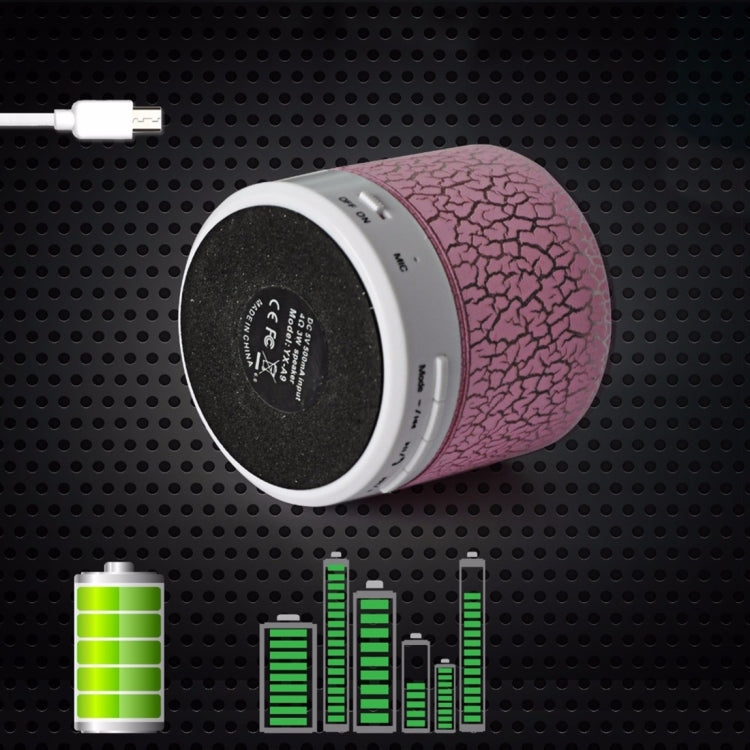 A9 Mini Portable Glare Crack Bluetooth Stereo Speaker with LED Light, Built-in MIC, Support Hands-free Calls & TF Card(Black)