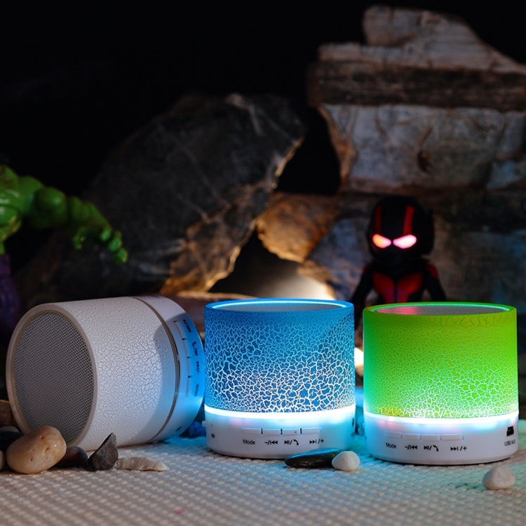 A9 Mini Portable Glare Crack Bluetooth Stereo Speaker with LED Light, Built-in MIC, Support Hands-free Calls & TF Card(Black)