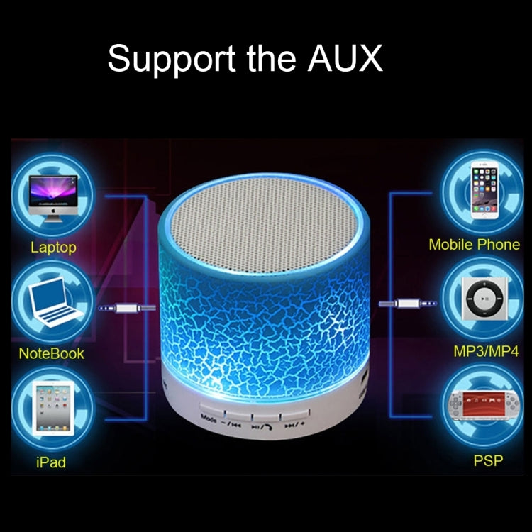 A9 Mini Portable Glare Crack Bluetooth Stereo Speaker with LED Light, Built-in MIC, Support Hands-free Calls & TF Card(Black)