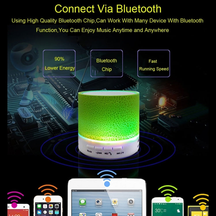 A9 Mini Portable Glare Crack Bluetooth Stereo Speaker with LED Light, Built-in MIC, Support Hands-free Calls & TF Card(Black)