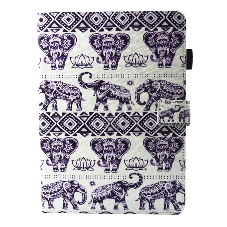 Elephant Lotus Pattern Leather Case for iPad 9.7 (2018/2017) & Air/Air 2 with Holder & Card Slots