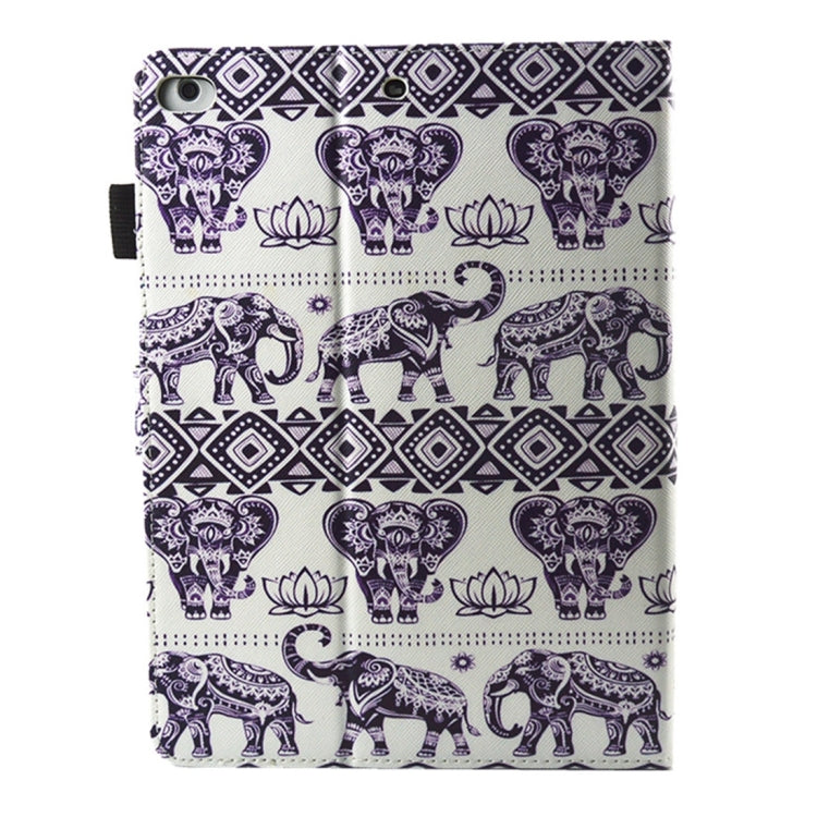 Elephant Lotus Pattern Leather Case for iPad 9.7 (2018/2017) & Air/Air 2 with Holder & Card Slots