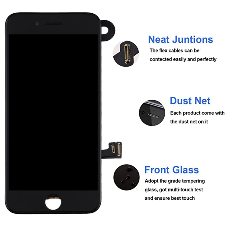 LCD Screen include Front Camera for iPhone 7, i7 Black with Camera, i7 White with Camera