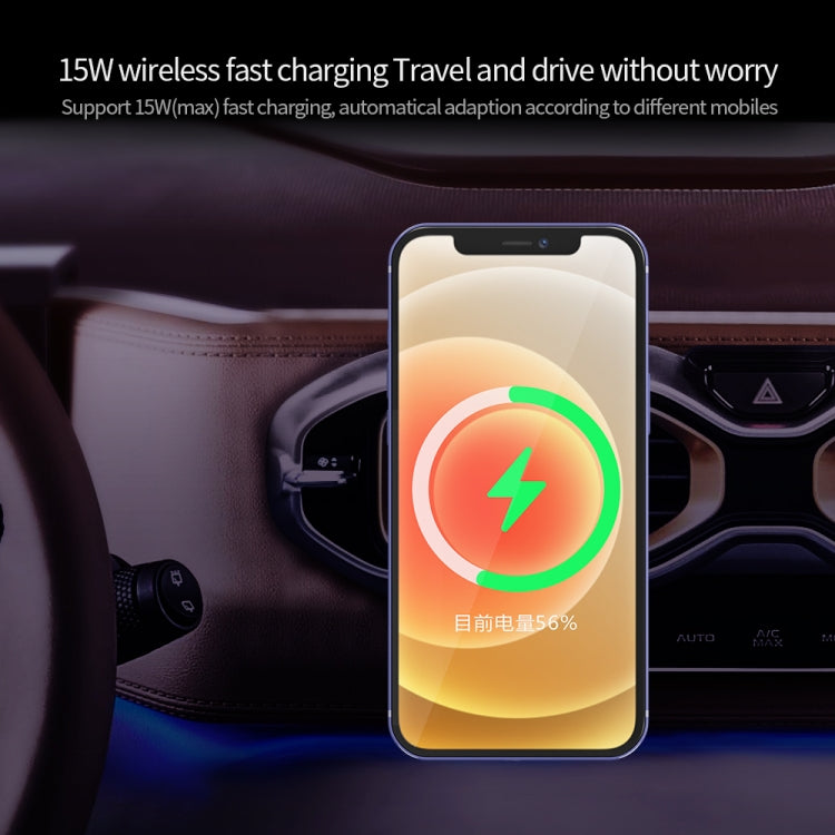X16 Magsafe Car Air Outlet Vent Mount Clamp Holder 15W Fast Charging Qi Magnetic Wireless Charger(White)