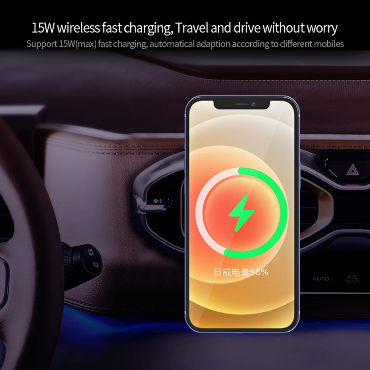 X19 Magsafe Car Air Outlet Vent Mount Clamp Holder 15W Fast Charging Magnetic Wireless Charger(White)