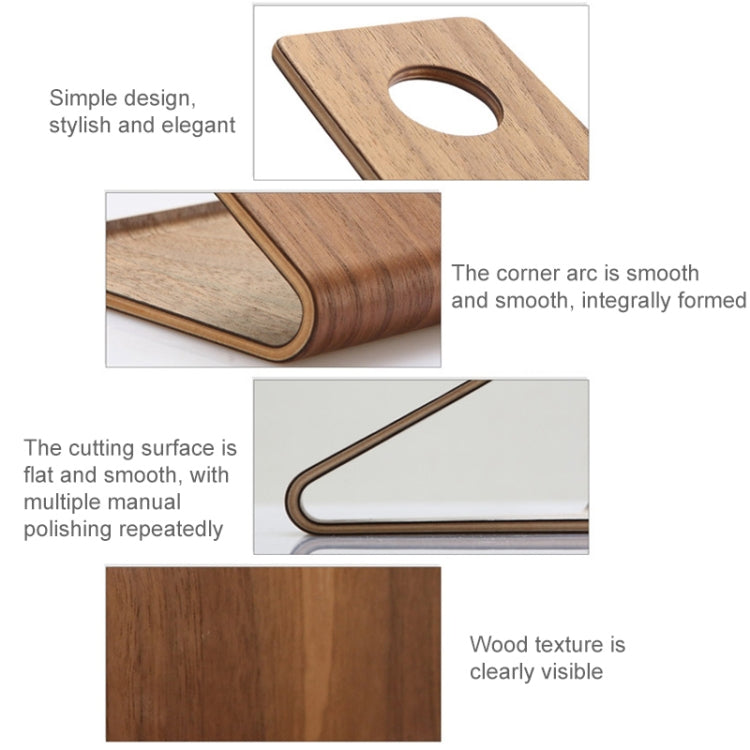 JS01 Wooden Desktop Phone Holder Universal Curved Wood Support Frame For Tablet Phones (Lindens)