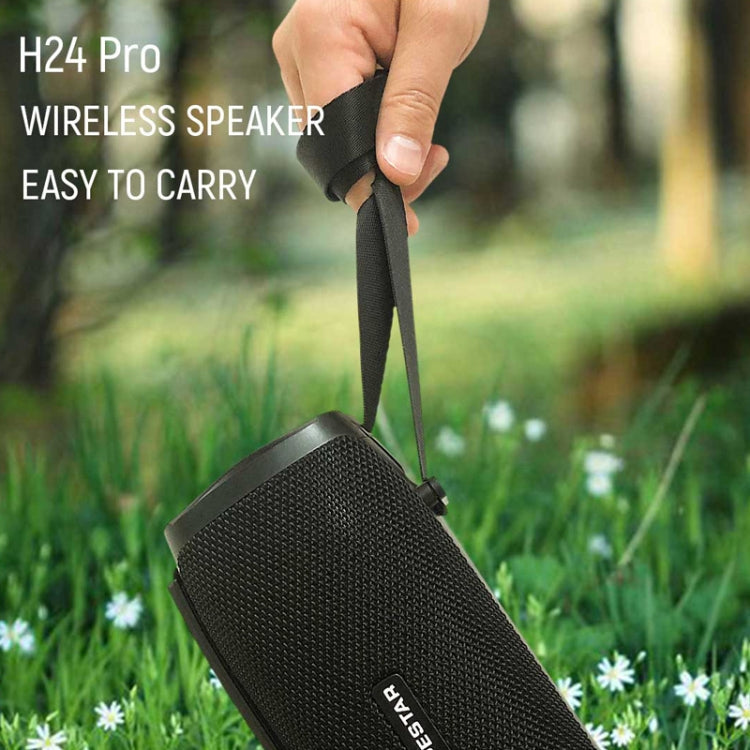 HOPESTAR H24 Pro TWS Portable Outdoor Waterproof Woven Textured Bluetooth Speaker with Rhythm Light, Support Hands-free Call & U Disk & TF Card & 3.5mm AUX & FM, H24 Pro Red, H24 Pro Black, H24 Pro Grey, H24 Pro Blue