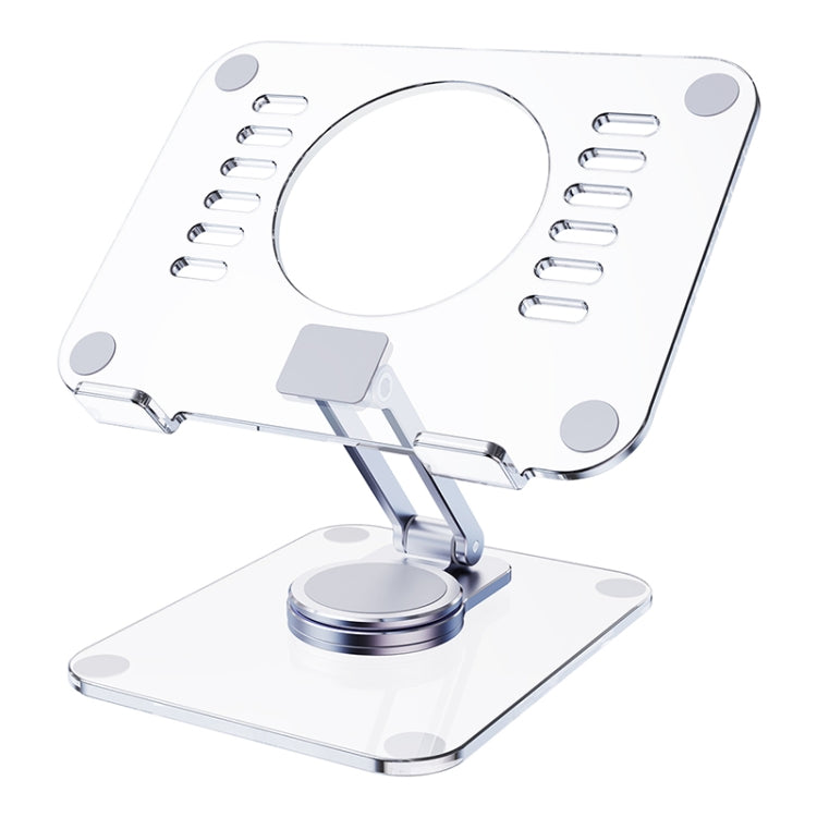 R-JUST T632 Acrylic 360 Degree Rotating Desktop Tablet Stand, T632 Tablet Stand (Transparent)
