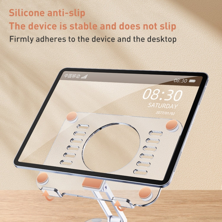 R-JUST T632 Acrylic 360 Degree Rotating Desktop Tablet Stand, T632 Tablet Stand (Transparent)