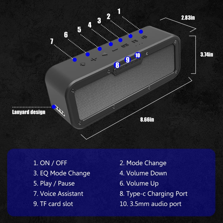 XDOBO Wake 1983 IPX7 Waterproof Portable Outdoor Wireless Bluetooth Speaker