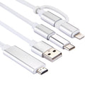 3 in 1 Micro USB & 8 Pin & Type-C to HDMI HD 1080P HDTV Adapter Cable(Silver)