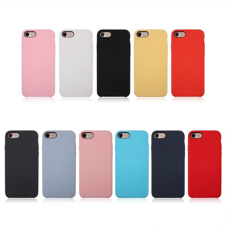 For iPhone SE 2020 & 8 & 7 Pure Color Liquid Silicone + PC Shockproof Defender Case(Dark Blue)