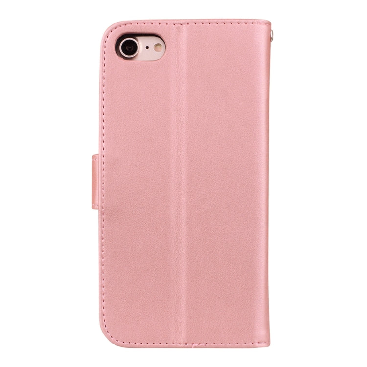 Fro iPhone 8 Plus & 7 Plus   Roses Pressed Flowers Pattern Flip Leather Case with Holder & Card Slots & Wallet, Fro 8P & 7P