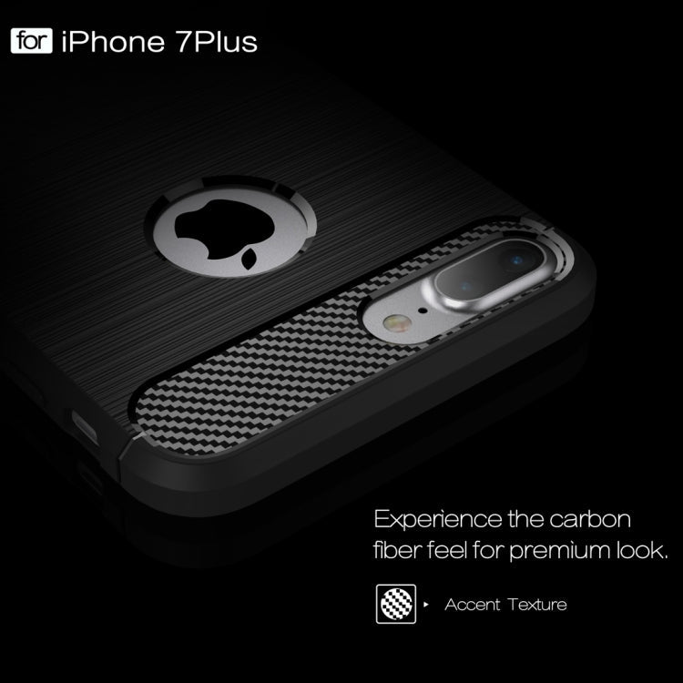 For iPhone 7 Plus Brushed Texture Fiber TPU Rugged Armor Protective Case, For iPhone 7 Plus, For 8P & 7P, For 7 Plus