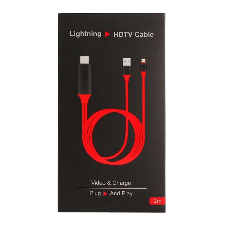8 Pin Male to HDMI & USB Male Adapter Cable, Length: 2m(Red)